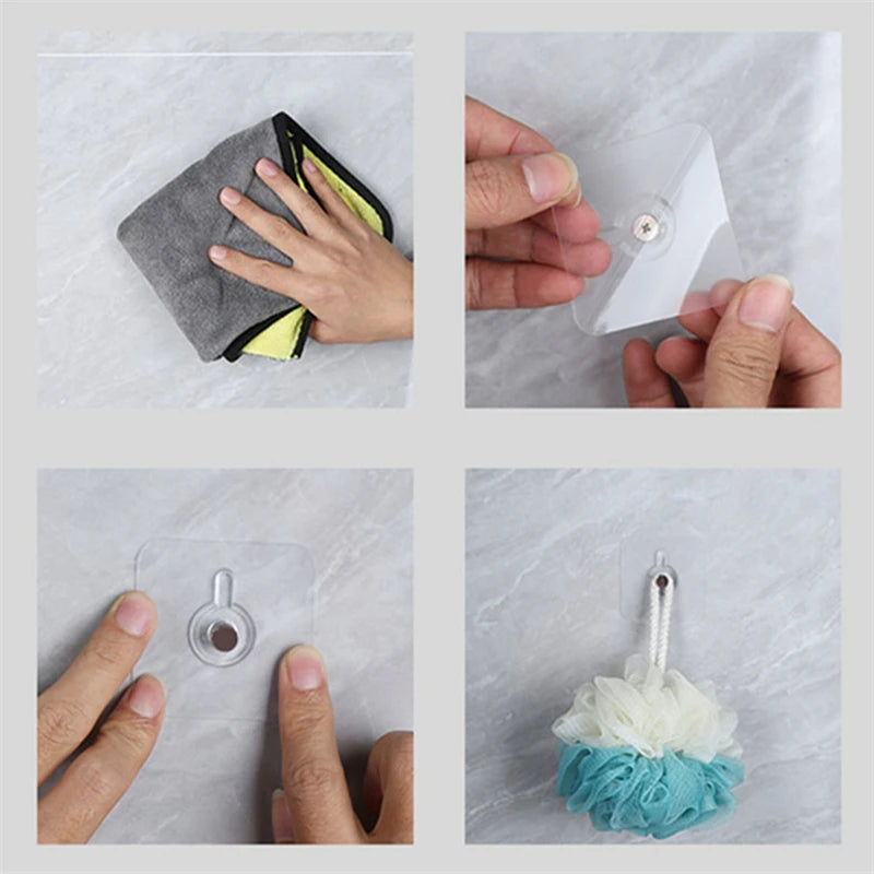 Seamless Adhesive Wall Hooks (6-Pack)